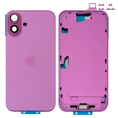 Carcasa puede usarse con iPhone 16 Plus, rosado, con botones laterales,  con sujetador de tarjeta SIM, Original PRC , EU version