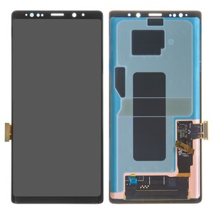Дисплей для Samsung N960 Galaxy Note 9, черный, без рамки, Оригинал переклеено стекло , midnight black