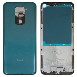 Корпус для Xiaomi Redmi Note 9, зеленый, с боковыми кнопками, forest green