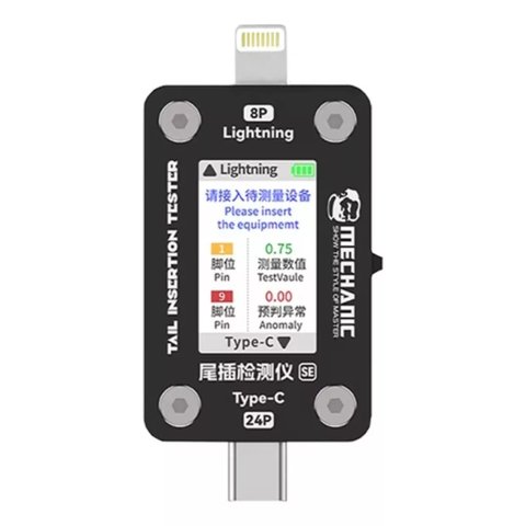 Тест кабель для перевірки конектора зарядки Mechanic T824SE, USB тип C, Lightning