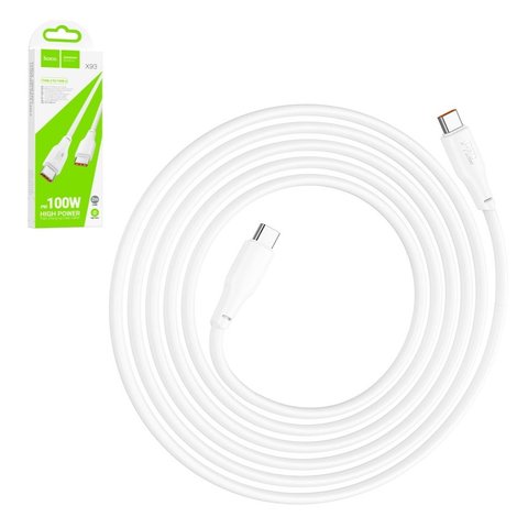 USB кабель Hoco X93, 2xUSB тип C, 2 м, 100 Вт, білий, PD, #6931474790729