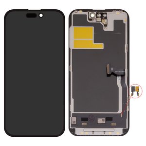 Дисплей для iPhone 14 Pro, черный, с рамкой, HC, без микросхемы, AMOLED , DD OLED soft, 120Hz