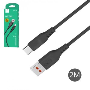 USB кабель SkyDolphin S61TB, USB тип C, USB тип A, 200 см, 2,4 А, чорний